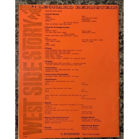 Vintage Sheet Music Vocal Selections From West Side Story 1957 Leonard Bernstein - Picture 2 of 4